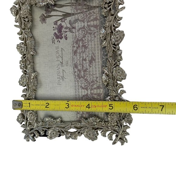 PARISIAN HOME Spring Awakening Filigree Floral Metal Picture Frame Standing 4x6 - Picture 4 of 14